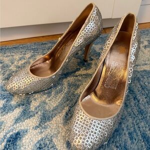 Salvatore Ferragamo Silver Heels